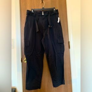 Gap black utility cargo pants, high rise, size 10 P